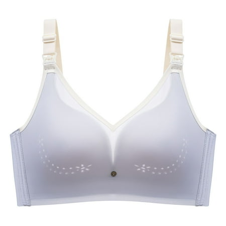 Gunia Womens Maternity Bras Solid Nursing Thin Hole Cup Breathable Bra Push Up Sag Bra Comfortable Underwear