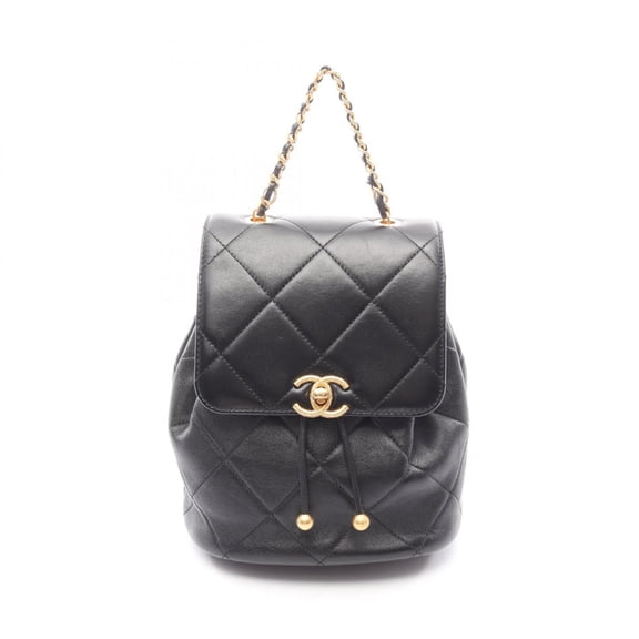 Pre-Owned Chanel CHANEL CHANEL19 Backpack Rucksack Handbag Lambskin Leather Women's Black