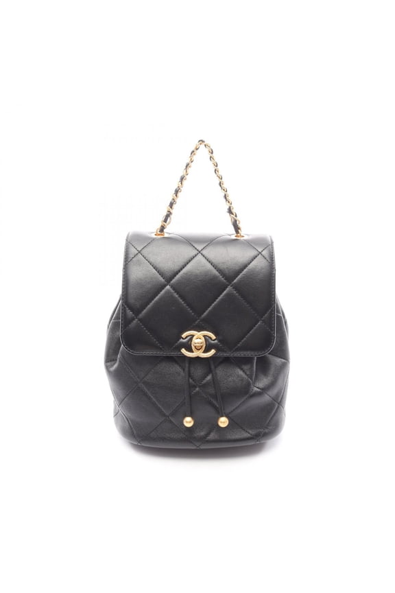 Pre-Owned Chanel CHANEL CHANEL19 Backpack Rucksack Handbag Lambskin Leather Women's Black