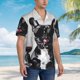 thumbnail image 3 of Balery Cool French Bulldog Wine Camisas hawaianas de manga corta para hombre, camisas playeras de corte holgado, camisas de vacaciones con botones,XX-Large, 3 of 7