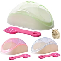ACDANC Hamster Sand Bathroom, Plastic Mouse Shape Sand Bath Container Small Pet Bathtub Sauna Toilet Washroom Box with Shovel for Hamster Guinea Pig Ferret Gerbil Chinchilla (Pink)