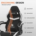 thumbnail image 5 of JONPONY Big and Tall Gaming Chair, Computer Chair with Footrest and Massage Lumbar Support, Height Adjustable Game Chair with Headrest and Swivel Seat，BLACK, 5 of 10