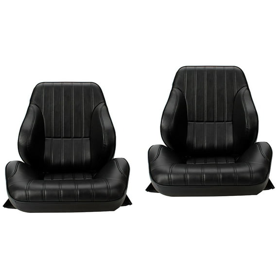 Procar 1050 Series Lowback Black Vinyl Bucket Seat Set, LH/RH
