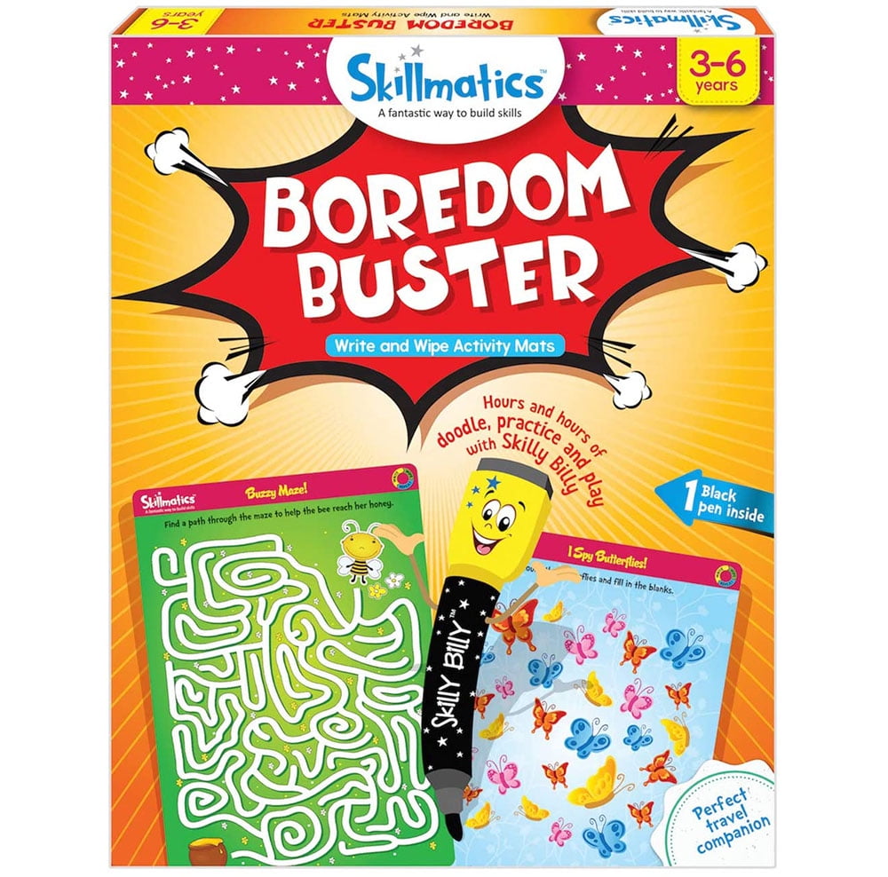 Educational Game: Boredom Buster 3-6 Years| Erasable and Reusable Activity Mats | Travel Friendly Toy with Dry Erase Marker | Learning tools for Kids 3, 4, 5, 6 Years