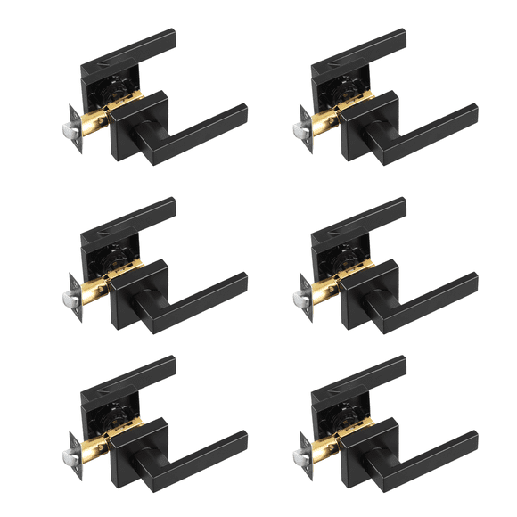 VEVOR Passage Door Handle 6 Pack Matte Black Door Lever Interior Reversible Lever