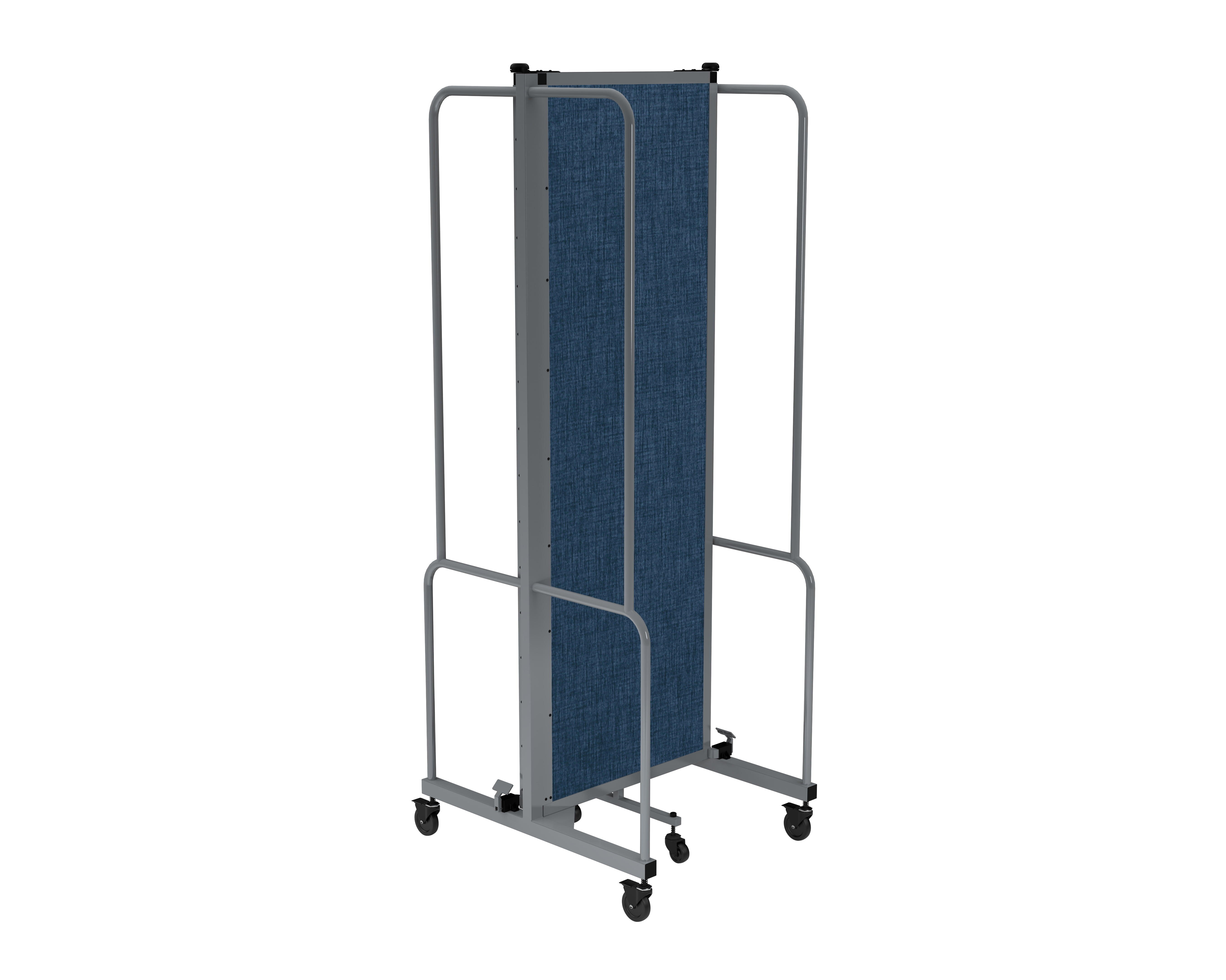 Hampden Furnishings Otis Collection Portable Room Divider, 3 Blue Panels, Grey Frame