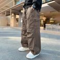 thumbnail image 2 of Gibobby Boys Pants Little Boys Sweatpants Kid Pants Athletic Elastic Waist Soft Lightweight Pants With Pocket Drawstring 2T 3T 4T 5T 6T Big Boys Pants(11-12 Years,Brown), 2 of 6