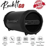 Woozik Rockit Go / S213 Party Portable fort intérieur Enceinte d'extérieur Bluetooth avec carte Micro SD, USB, AUX, Radio FM, Batterie rechargeable, Bracelet (Noir) - Noir