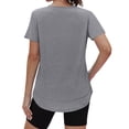 thumbnail image 4 of jiaxiM Plain Tshirts for Women Short Sleeve Plain Cute Summer Tops for Women Casual Womens Oversized Tee Shirts Basic Tees Basic Flowy Tops Tees Blouses,Grey, 4 of 7