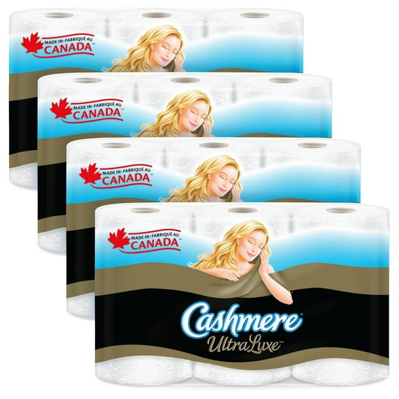 Cashmere UltraLuxe Luxuriously Soft &amp; Thick Toilet Paper, 4 Packs of 6 Triple Rolls = 72 Single Rolls