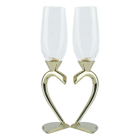 

Wedding Champagne Flute Glasses for and Groom Champagne Glasses Joint-Heart for Wedding Engagement Anniversary B