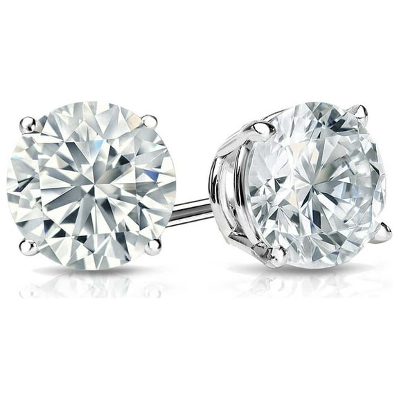 Paris Jewelry 14K White Gold 0.5 Ct Diamond Round Stud Earrings Jewelry for Women and Men plated
