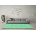 thumbnail image 3 of Ahgly Company Indoor Square Abstract Turquoise Blue Modern Area Rugs, 4' Square, 3 of 4
