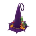 thumbnail image 7 of Xfvqtps Halloween Witch Hat Leaf Decor Halloween Spire Hats for Party Accessory Purple, 7 of 7