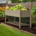 thumbnail image 2 of VEIKOUS Raised Garden Bed w/ Wheels, Elevated  Wood Planter for Vegetables, Herbs, Flowers, Brown, 2 of 15