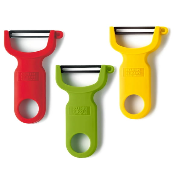Kuhn Rikon Original Swiss Peeler 3 Piece Set, Red/Green/Yellow