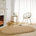 thumbnail image 4 of Junovo Oval Fluffy Area Rugs for Bedroom Plush Shaggy Carpet for Kids Room Bedside Nursery Mats, 2.6' x 5.3',Tan, 4 of 7