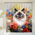 thumbnail image 3 of Welcome Spring Summer Ragdoll Portrait Flower Blue Sky Shower Curtain Cat Lover Kitten Owner Gifts Idea Waterproof Bathroom Bathtub Curtain - 12001, 3 of 5