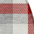 thumbnail image 4 of HomeRoots 601430 8 ft. Red, Gray & Beige Round Plaid Washable Indoor & Outdoor Area Rug, 4 of 5