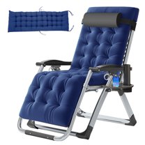 Lilypelle Zero Gravity Chair, Lawn Recliner, Reclining Patio Lounger Chair, Folding Portable Chaise with Removable Soft Cushion, Cup Holder, Headrest