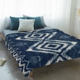 thumbnail image 4 of Navy Blue Blanket Soft Cozy Warm Throw Blanket for Couch, Plush Fuzzy Flannel Fleece Blankets for Sofa, Vintage Tribal Abstract Geometric Tie Dye Art Bed Blankets Lightweight Gifts for Women, 32"x48", 4 of 9