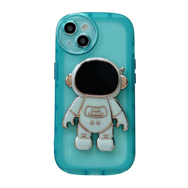 3D Plating Astronaut Hidden Stand Case Cover Cute Astronaut Stand Phone Case para IPhone 13 Cover