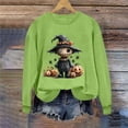 thumbnail image 5 of Women's Cute Scarecrow Graphic Sweatshirts Halloween Spider Pullover Tops Casual Long Sleeve Crewneck Shirts Loose Fit Fall Clothes Autumn Holiday Sweaters, 5 of 6