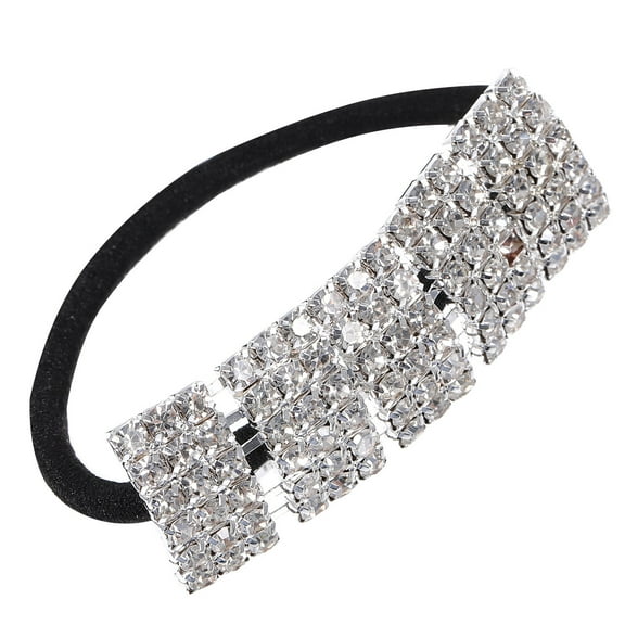 Raindrops 4Pcs Rhinestone Elastic Hair Ties Non Pulling Bands For Girls Hair Decorations