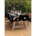 thumbnail image 2 of Outdoor Tablecloth with Umbrella Hole and Zipper, Black Graduation Rectangle Table Cloth 54x80 Inch Waterproof Tablecloth, Stars Modern Art Picnic Table Cover for Patio Camping, 2 of 7