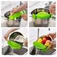 thumbnail image 4 of Silicone Clip On Strainer for Pots Adjustable Colander Spout Food Strainer Gadget for Draining Spaghetti, Pasta, Ground Beef, Vegetables, and Fruits, Fits On Pots, Pans, and Bowls（Random color）, 4 of 11