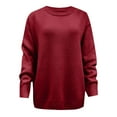 thumbnail image 4 of DuoJiaJ Women's Lightweight Soft Petite Crewneck Lightweight Solid Plain Sweaters Fall Winter Pullover Tops Sweater Women Red XXL, 4 of 4