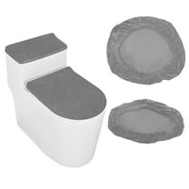 MODANU Toilet Lid Cover and Toilet Tank Lid Cover, Stretch Super Soft Toilet Protector Cover Fits Most Toilet Tanks and Lids, Grey