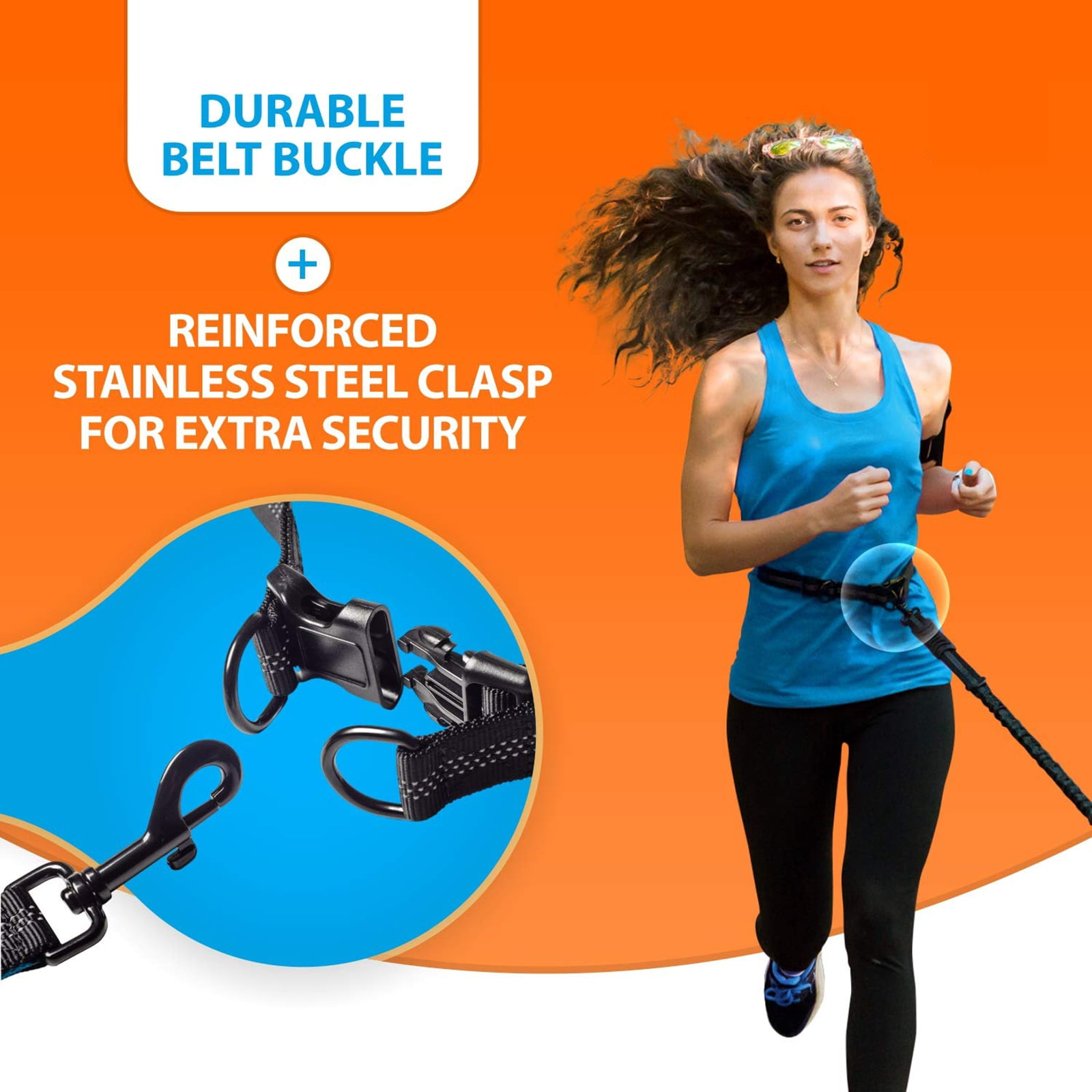 Levviye Double Dog Leash Bungee Multi-Functional Hands-Free Durable with Padded Handles for Fitness Exercise, Grey