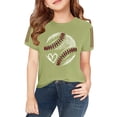 thumbnail image 4 of TIREOW Girls Oversized Baseball Print T-Shirts Kids Cute Print Short Sleeved Athletic Tee Shirt Teen Preppy Loose Blouse ﻿ (Mint Green, 4-5 Years), 4 of 7