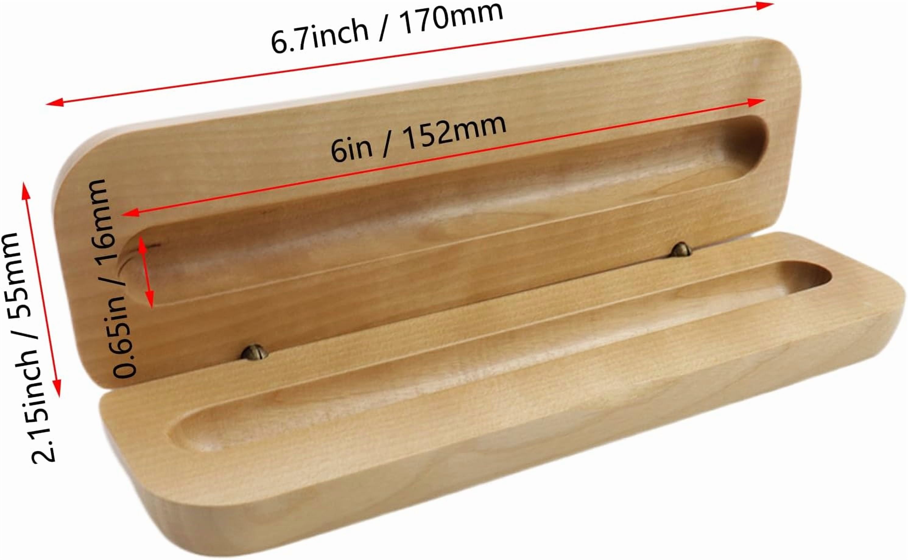 ABPETE 2 Pcs Wooden Pen Gift Boxes Empty Ballpoint Pen Gift Box Pencil Boxes Pencil Present Empty Case Collection Set for Business Birthday Office Supplies