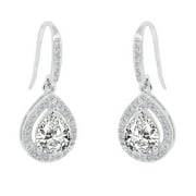 Cate & Chloe Isabel 18k White Gold Teardrop Earrings with Crystals