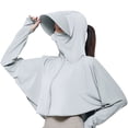 thumbnail image 3 of Women's UPF 50+ UV Sun Protection Jacket, Long Sleeve Cooling Shirt with Thumb Holes & Hood, Lightweight Breathable Performance Hoodie for Hiking, Travel, Gardening, 3 of 4