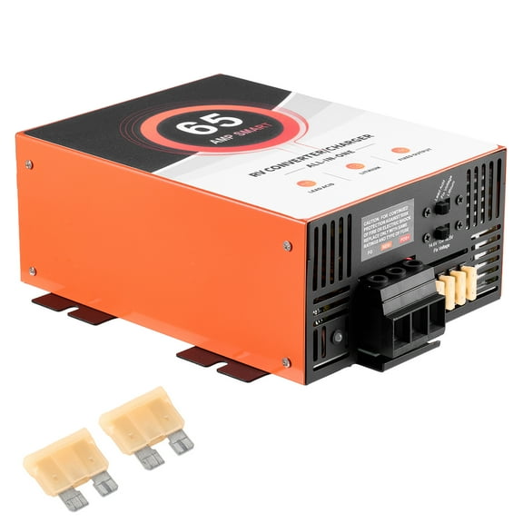 KFFKFF 65 Amp RV Power Converter, 110V AC to 12V DC Battery Charger, Multi-Stage Smart Charging, 13V-16.5V Voltage Range, Suitable for Lithium and Lead-Acid Batteries, Ideal for Campers