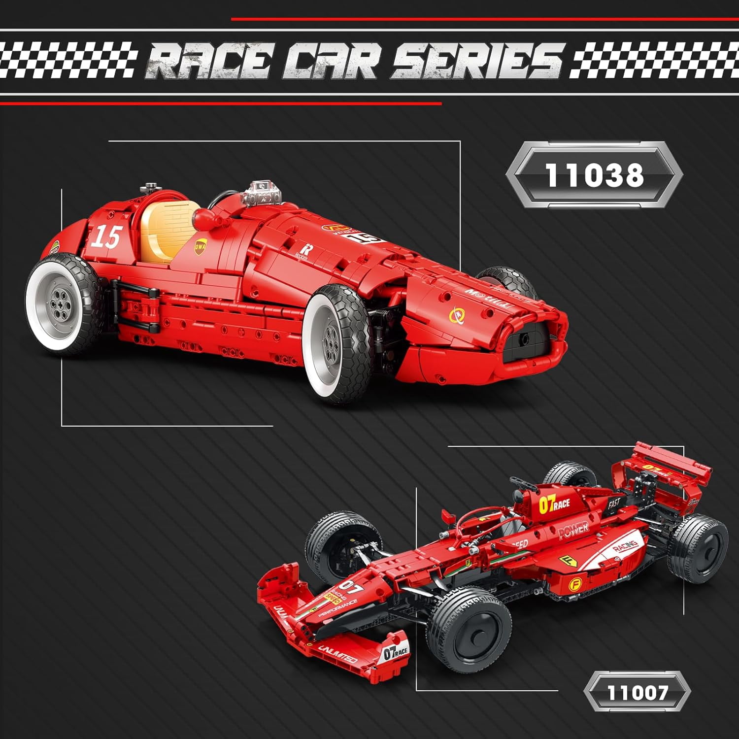 F1 Car Building Set for Adults, Retro Formula Racing Model Kit, Classic 1:8 Scale Collectible Race Car Building Blocks Kit for Home & Office Decor,1809 Pcs