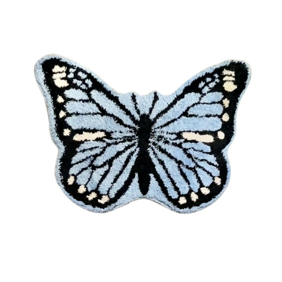 Lilixerw 20 x 24 Inch Bath Rug,Cute Butterfly Ultra Soft Non Slip Floor Mat for Toilet Bathroom Living Room Kitchen
