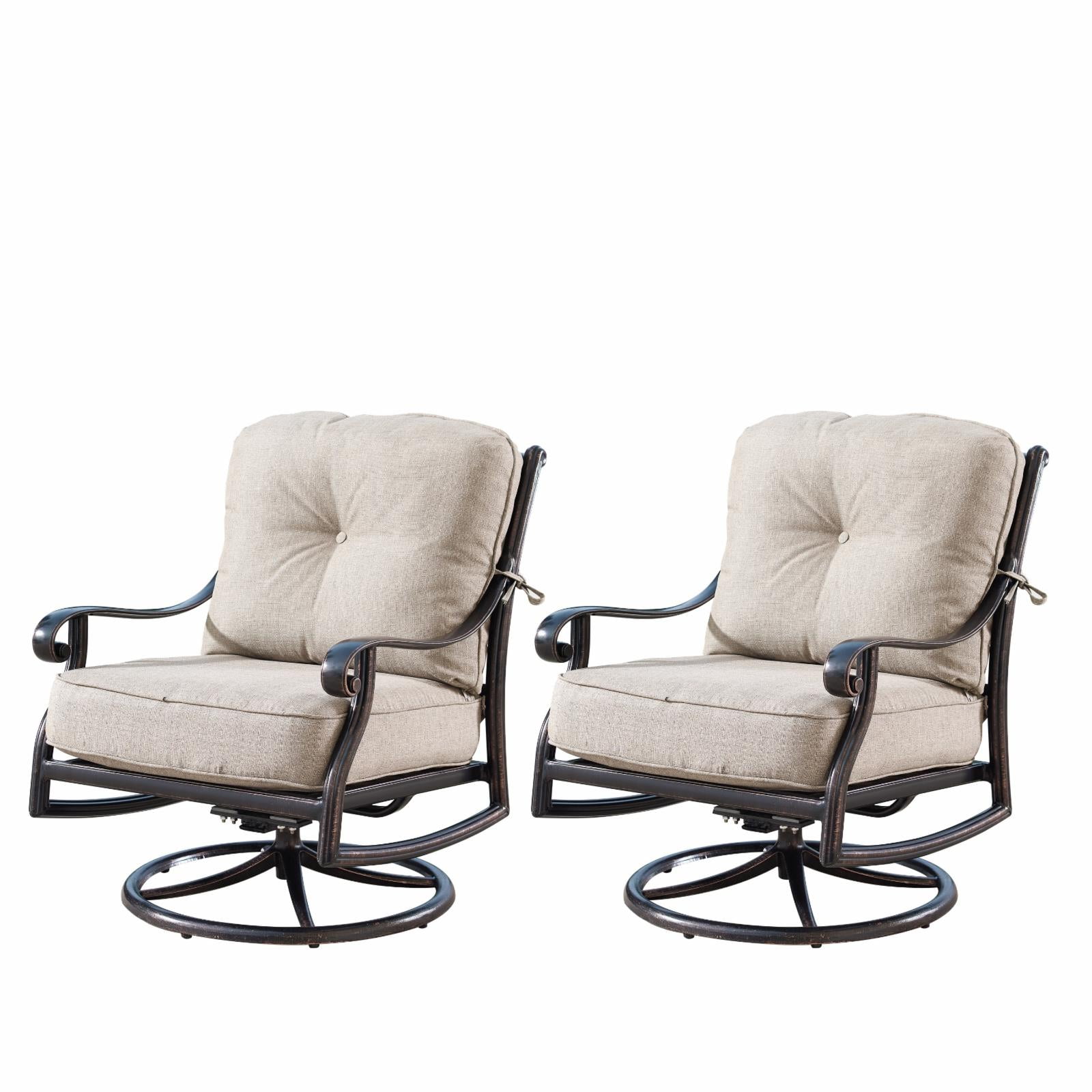 Oakland Living Canyon Aluminum Outdoor Swivel Club Chair Set of 2