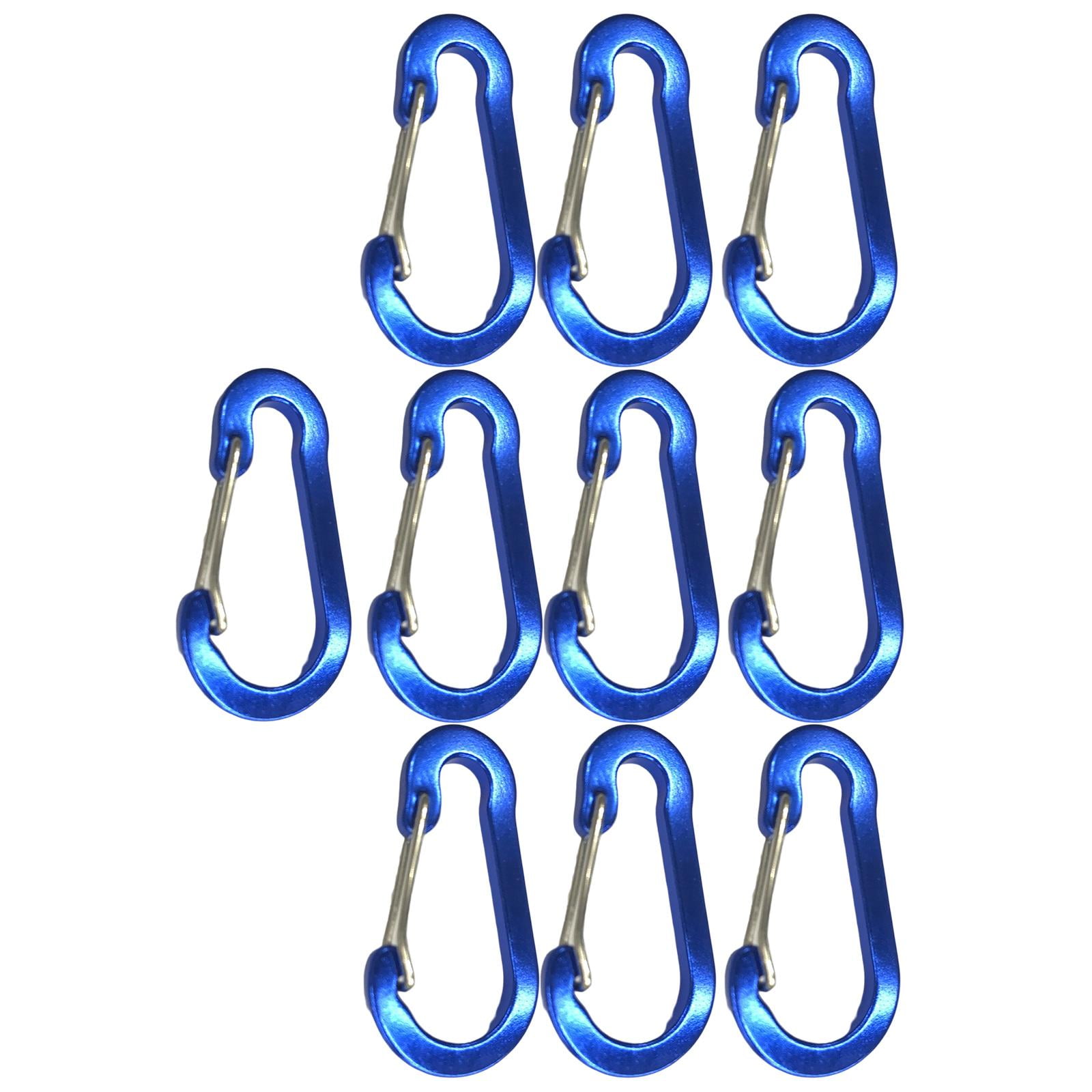 10 Pack Aluminum D s Hiking Clips Locking Carabiner for Hiking