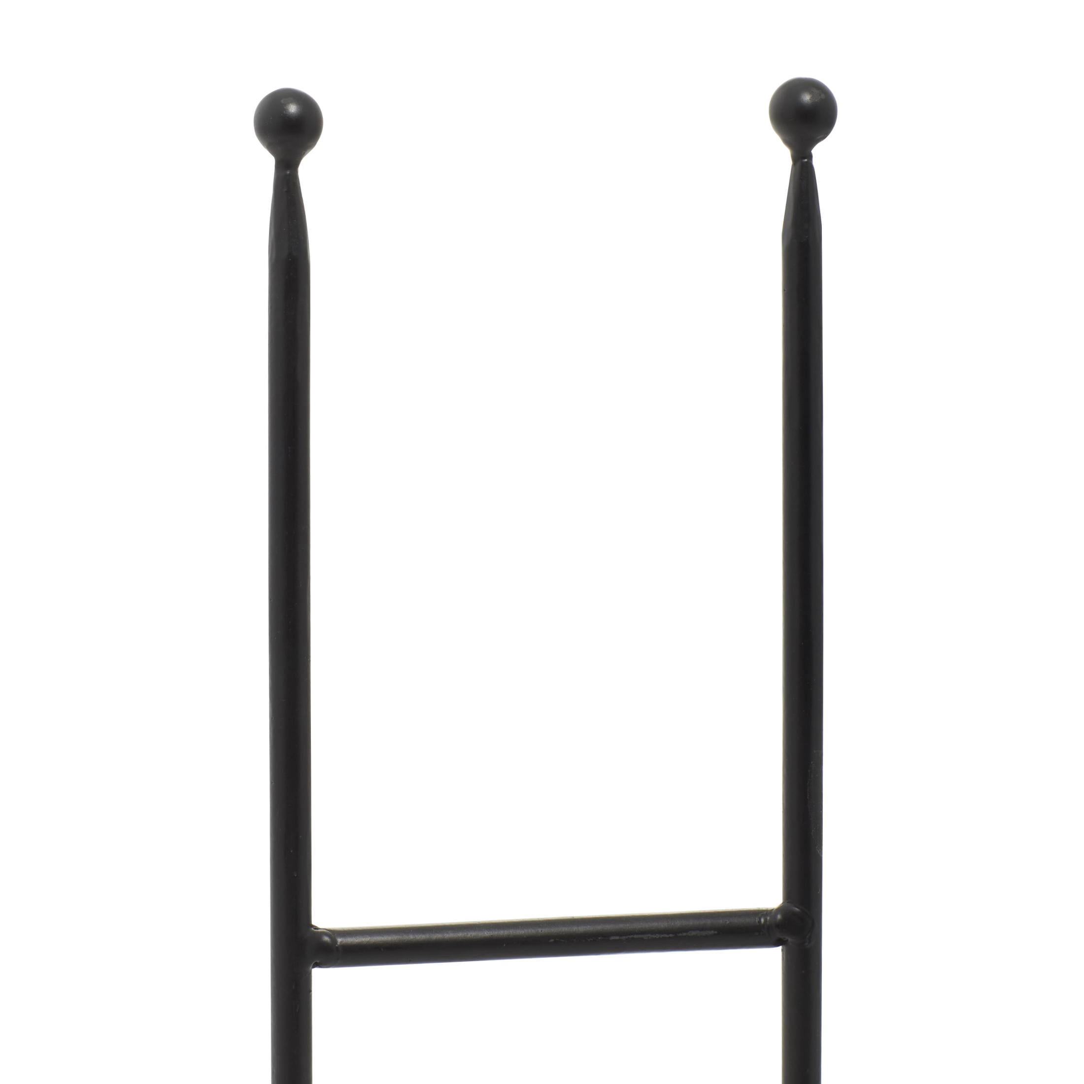 DecMode 14", 12", 10", 9"H Black Metal Tabletop Rectangular Easel with Ball Accents, 4-Pieces