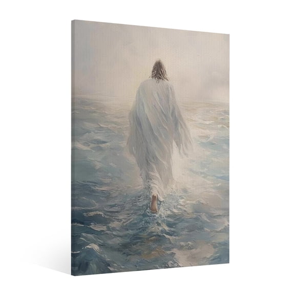 Vintage Jesus Canvas Wall Art Paint Framed, Jesus Pictures Canvas Print Posters Wall Decor, Christian Christmas Wall Art Home Decor for Living & Prayer Room Bedroom Wall Decor Framed