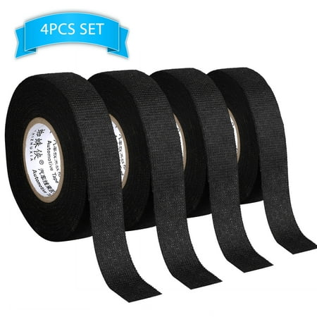 4 Pack Insulation Tape Black,High Temperature Resistant Automotive Wiring Harness Tape Car Electrical Self Adhesive Anti Squeak Tape for Mercedes BMW VW Audi, 0.6 in ?