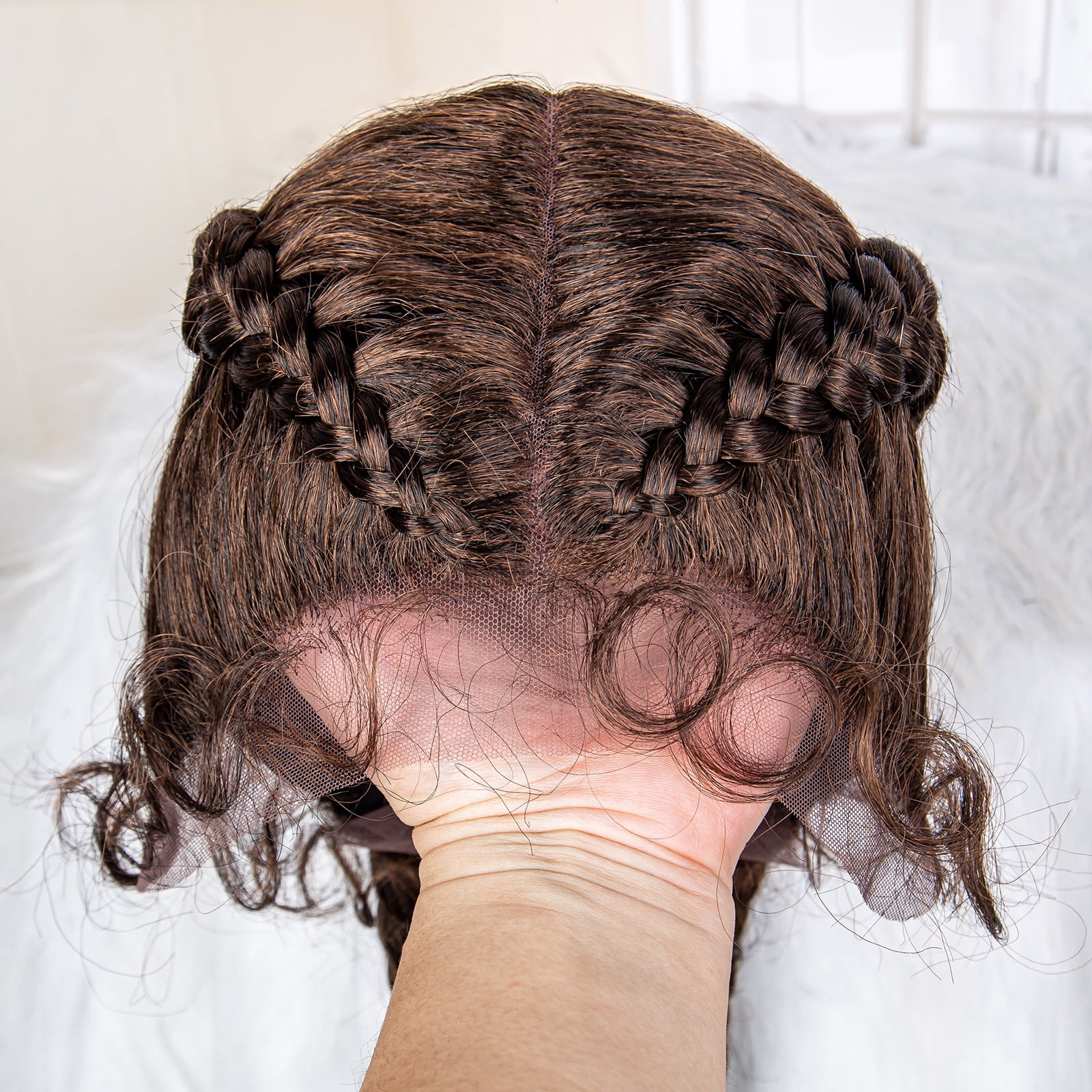 36 Inches Long Lace Front Synthetic Braided Wigs Lace Front Twins Cornrow Braided Wig for Black Women with Baby Hair Middle Part (1B/30 Color)