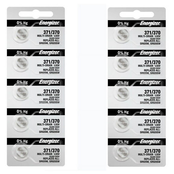 10 Pcs Energizer 370 371 Watch Battery SR920W, SR920SW Button Battery