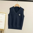 thumbnail image 2 of Gvdentm Sweater Clothes for Girls Boys Sweater Vest Unisex Cable Knit Cotton Toddler Uniform Vest for Little Big Childrens Kids Teenage Girls(Navy,13-15 Years), 2 of 5