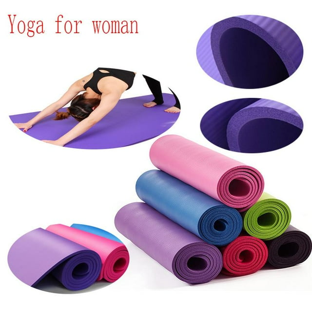Esterilla De Yoga Antideslizante 10 Mm Extra Gruesa 72x24 '' Mujeres Hombres Gimnasio Almohadilla De Ejercicio en hogar Para Picnic Gimnástico Pilates Púrpura Macarena Fitness Yoga Pad