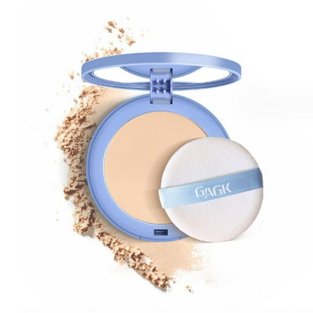 TQEHS Polvos compactos para el rostro, polvos de acabado que controlan la grasa, maquillaje en polvo mate suave, base de maquillaje resistente al agua de larga duración, maquillaje natural nude para e